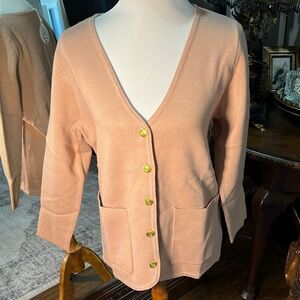 NWT ANRABESS Sweater. Beautiful,heavy knit Camel Button Front Cardigan S. WT239